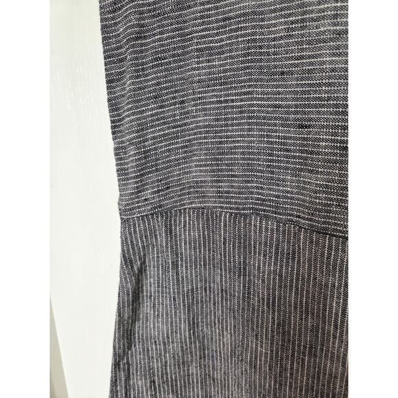 Garnet Hill 100% Linen Striped Coastal Lagenlook Dropwaist Shift Dress, Size 10 - Picture 12 of 13